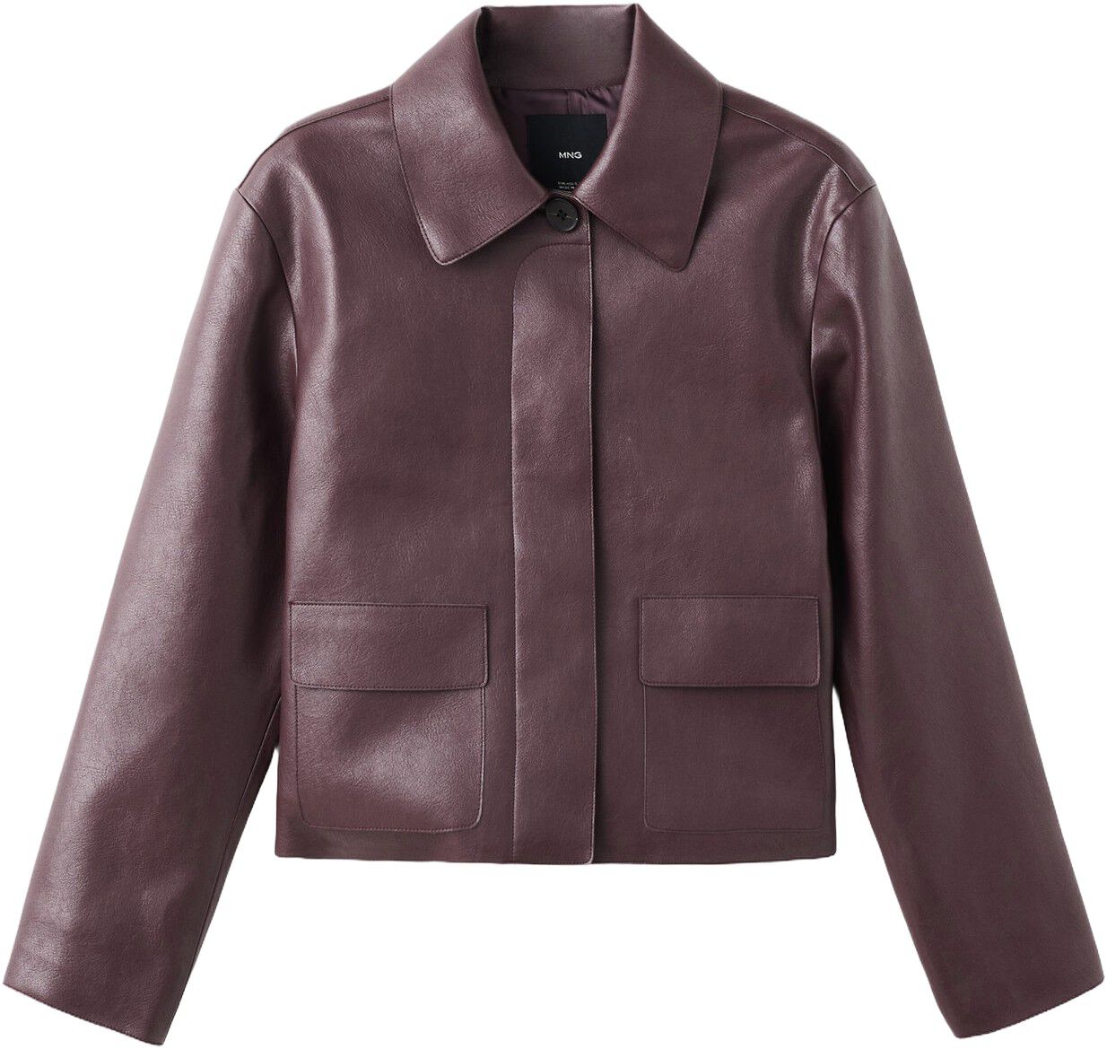 Faux-leather jacket with pockets