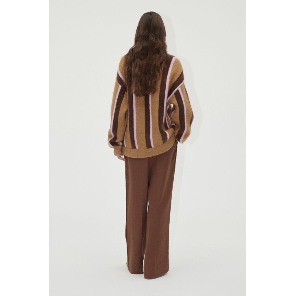 Long Sleeve Cardigan, 2280 Cable Knit Stripes