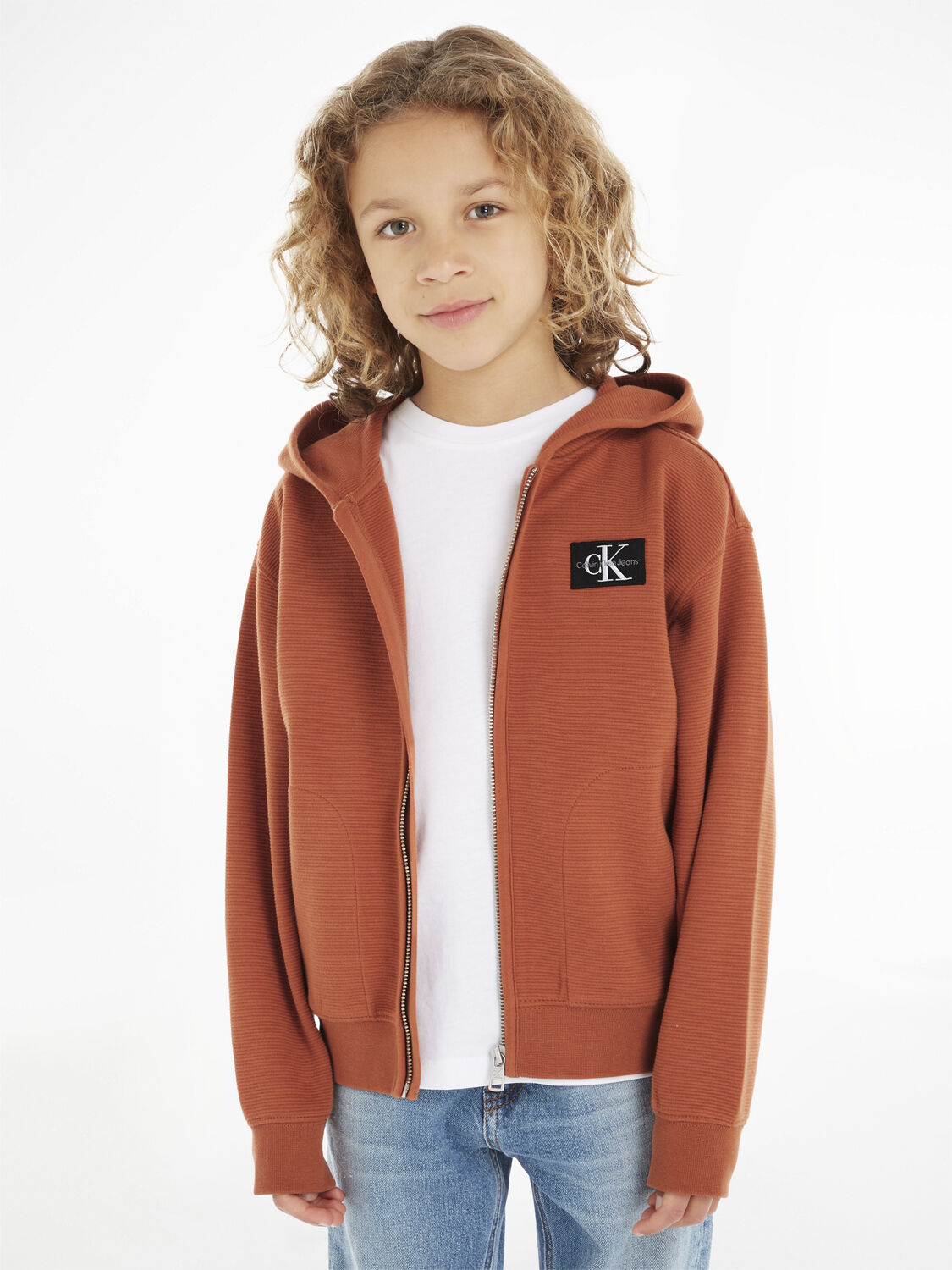 Zip-through sweatshirt with badge logo