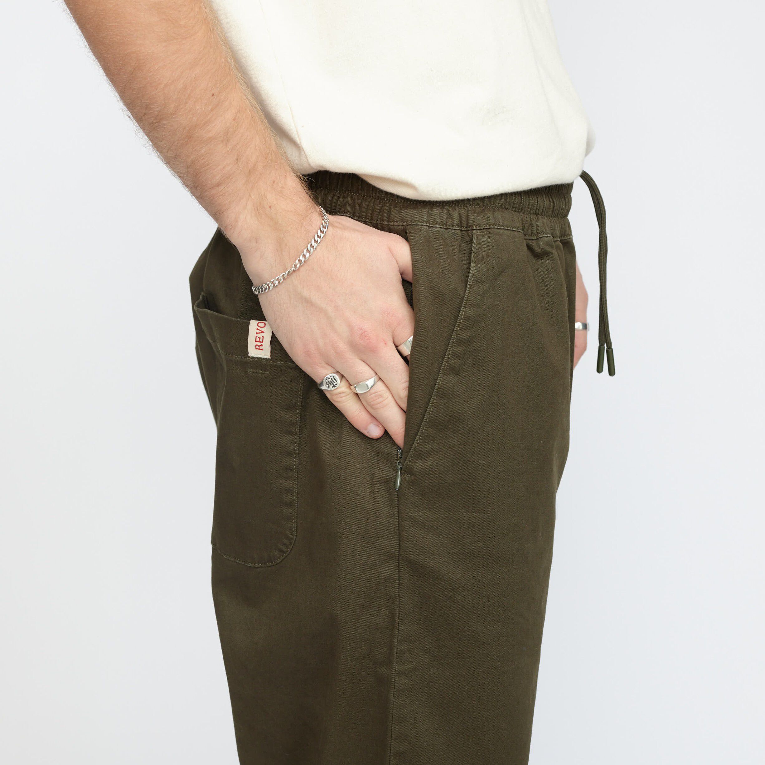 Casual trousers with elastic waist
