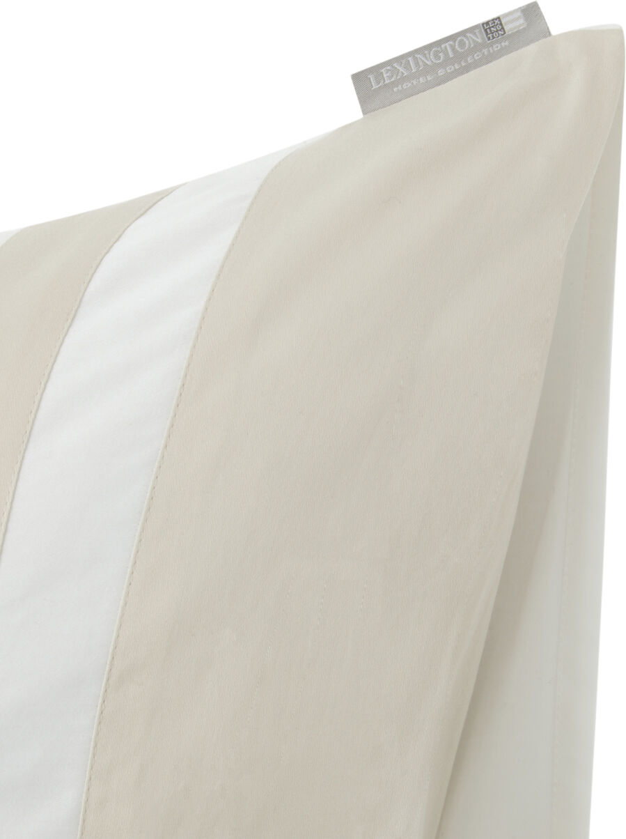 Hotel Sateen White/Light Sand Contrast Pillowcase