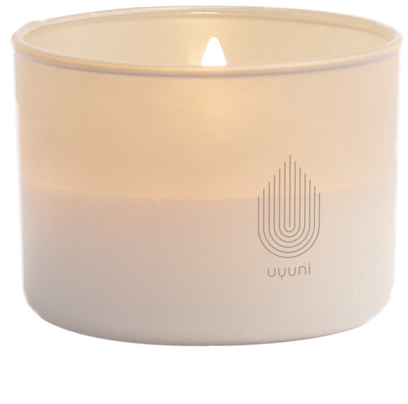 LED rechargeable glass candle, Vanilla, 8,2x6 cm