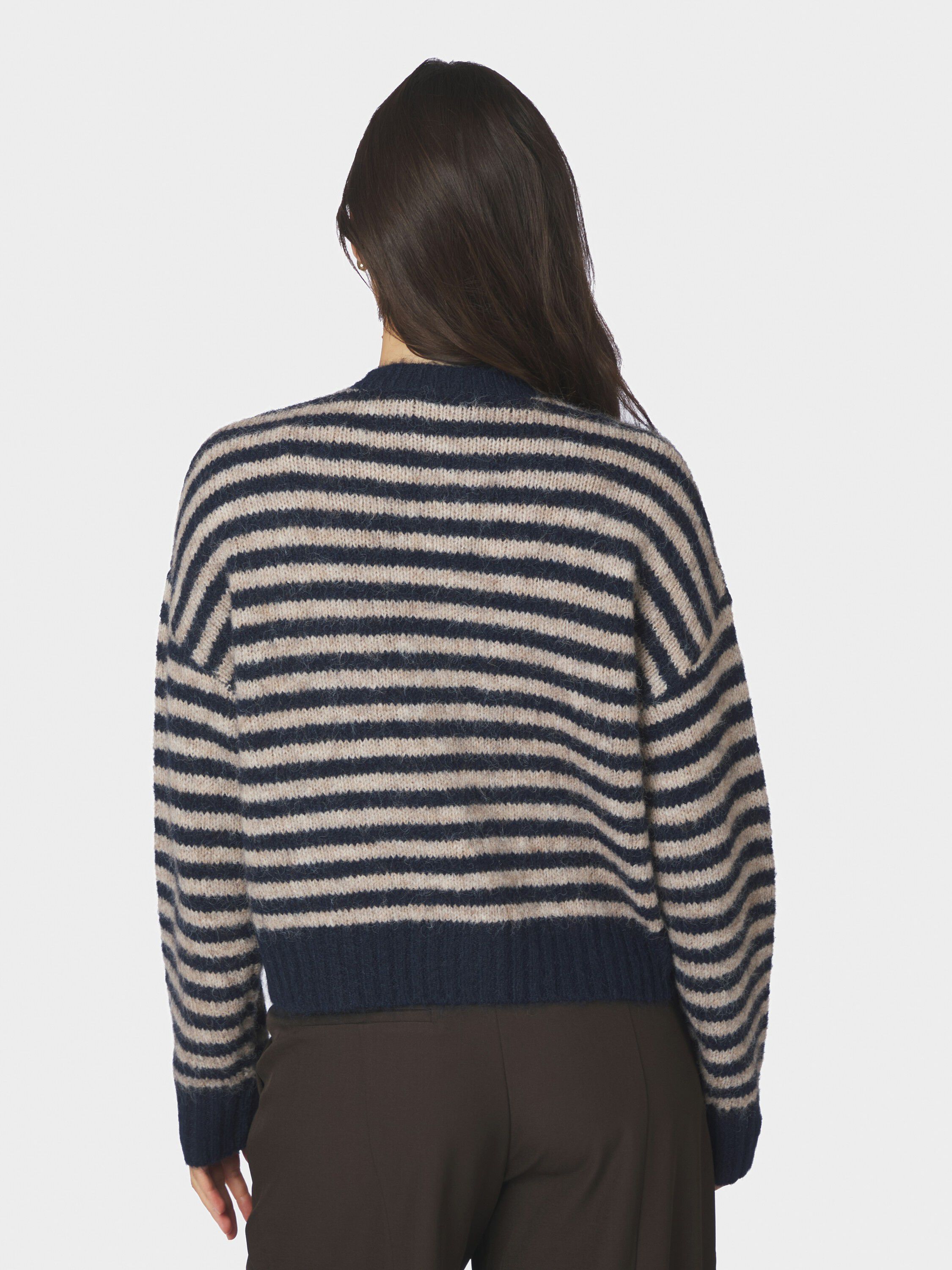 Isana Stripe Fluffy Knit Cardigan