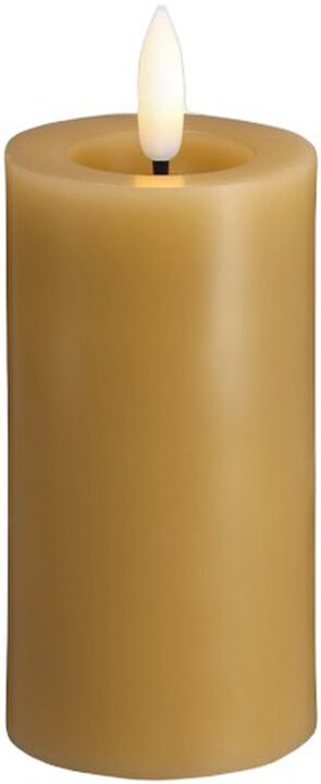 Moods & More - LED Pillar Candles, Silk, Melted, Honey mustard, 49x100