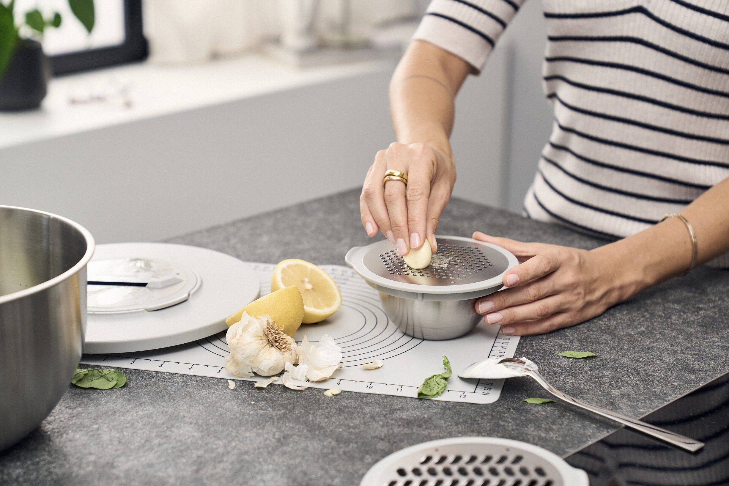 Fresh & Save BOWLS Vakuumsk&aring;l S / 12 cm, Rostfritt st&aring;l, Silver