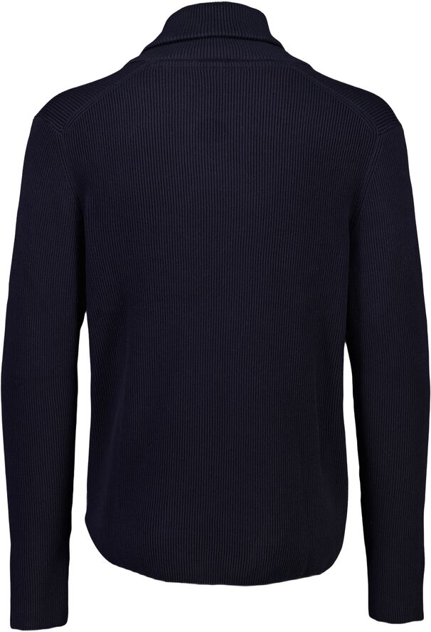 Shawl collar rib knit