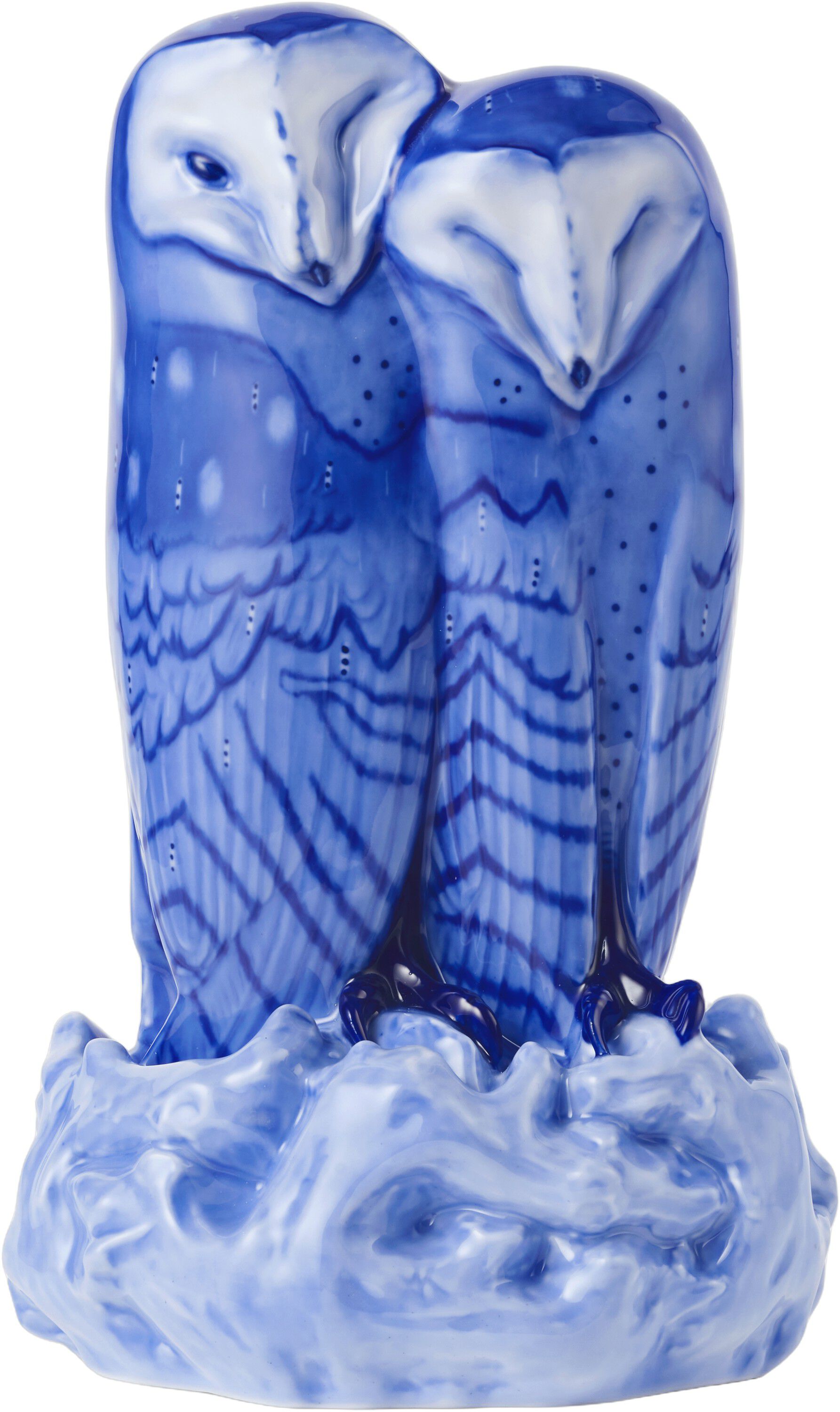 Figurer bl&aring; uglepar, 34 cm