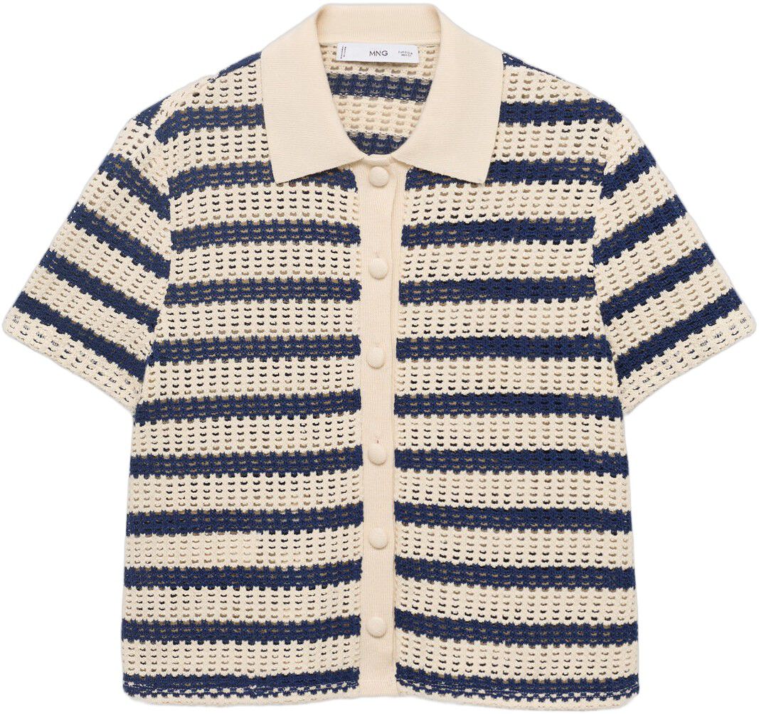 Short sleeve striped cardigan