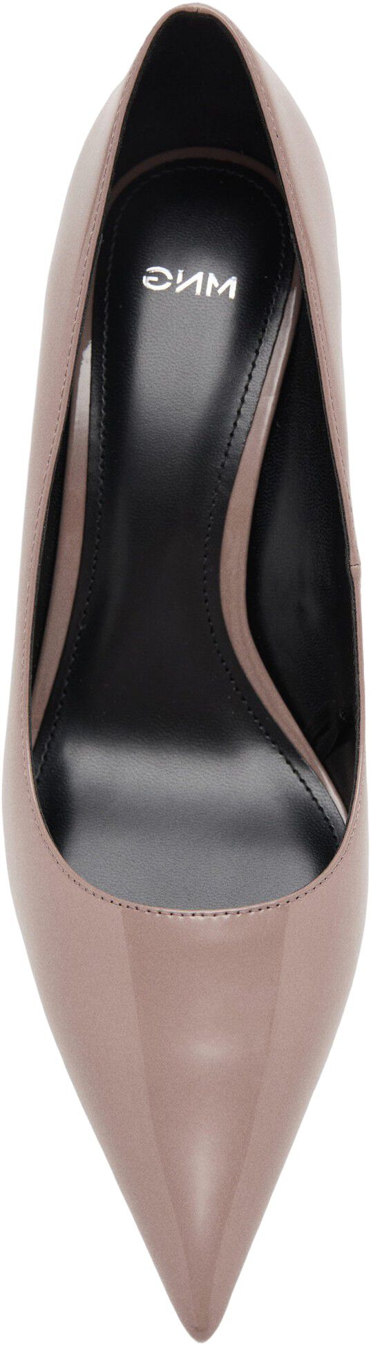 Patent leather pointed-toe court sh