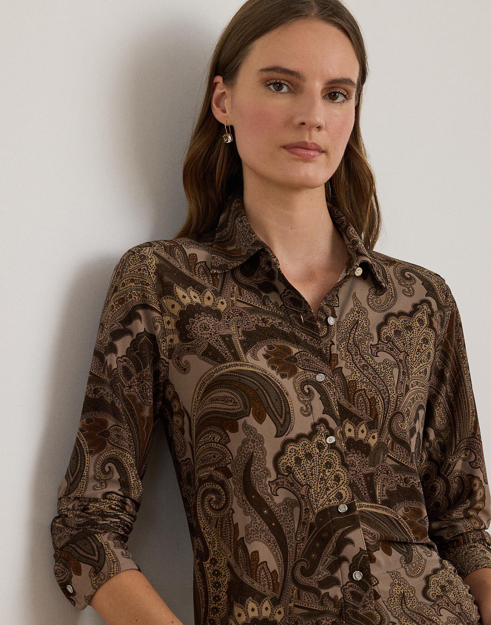 Slim Fit Paisley Jersey Shirt