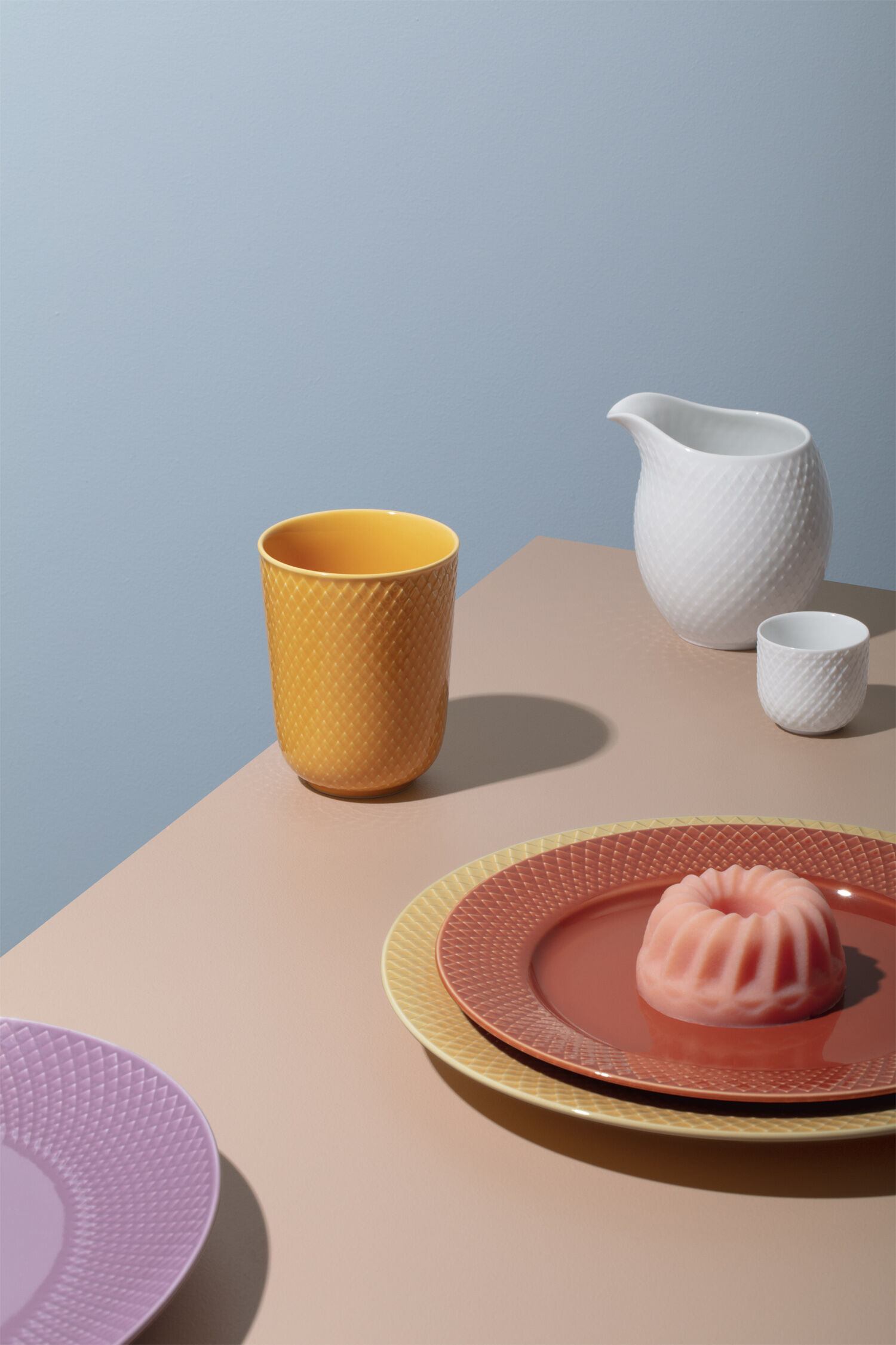 Rhombe Krus 33 cl gul porcel&aelig;n