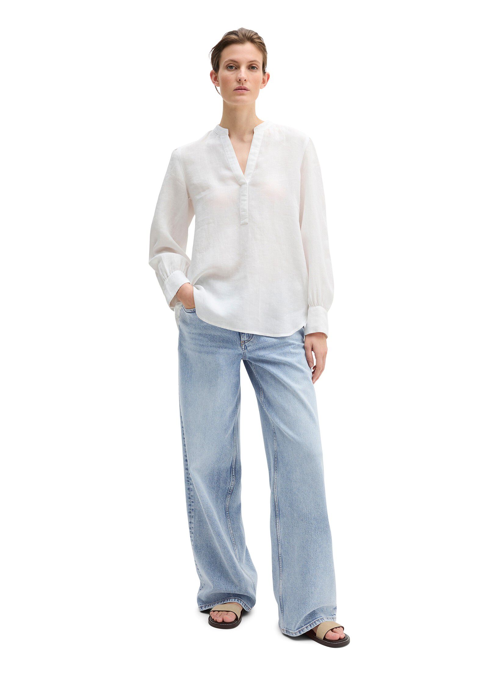 Blouse, a-shape, pleat detail at ce