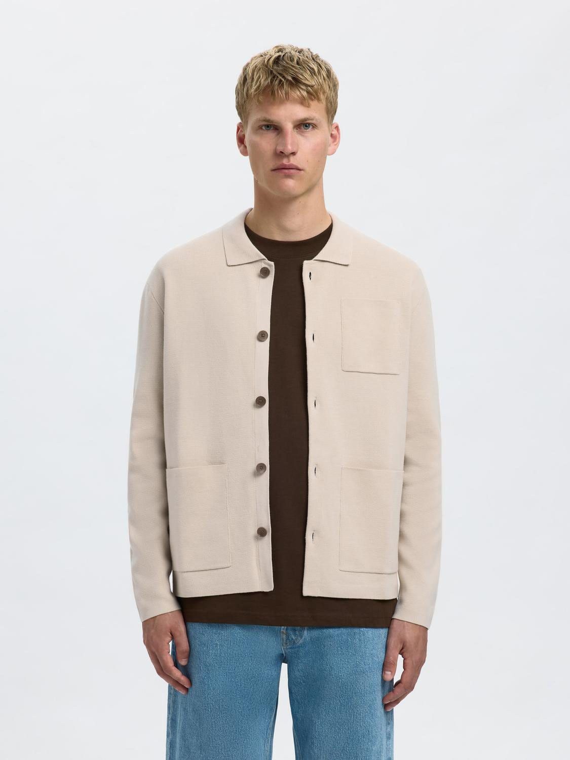 Slhmike Light Relaxed Polo Cardigan Noos