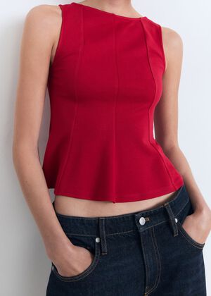 Peplum top with seam detail