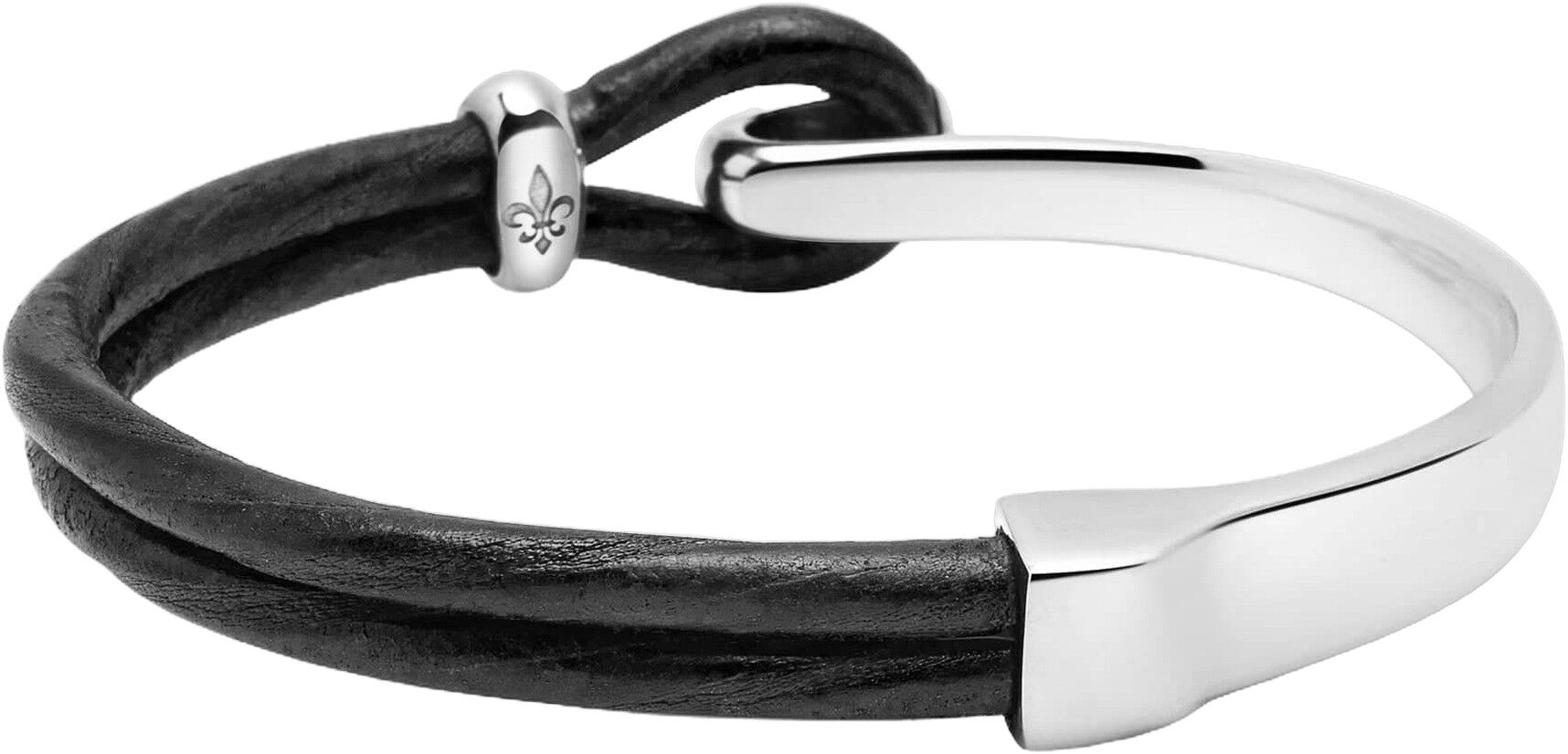 Sterling Silver Hook Leather Bracelet
