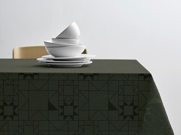 Duk 140x270 Star Damast Forest green