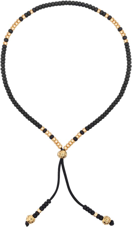 Black Beaded String Bracelet in
