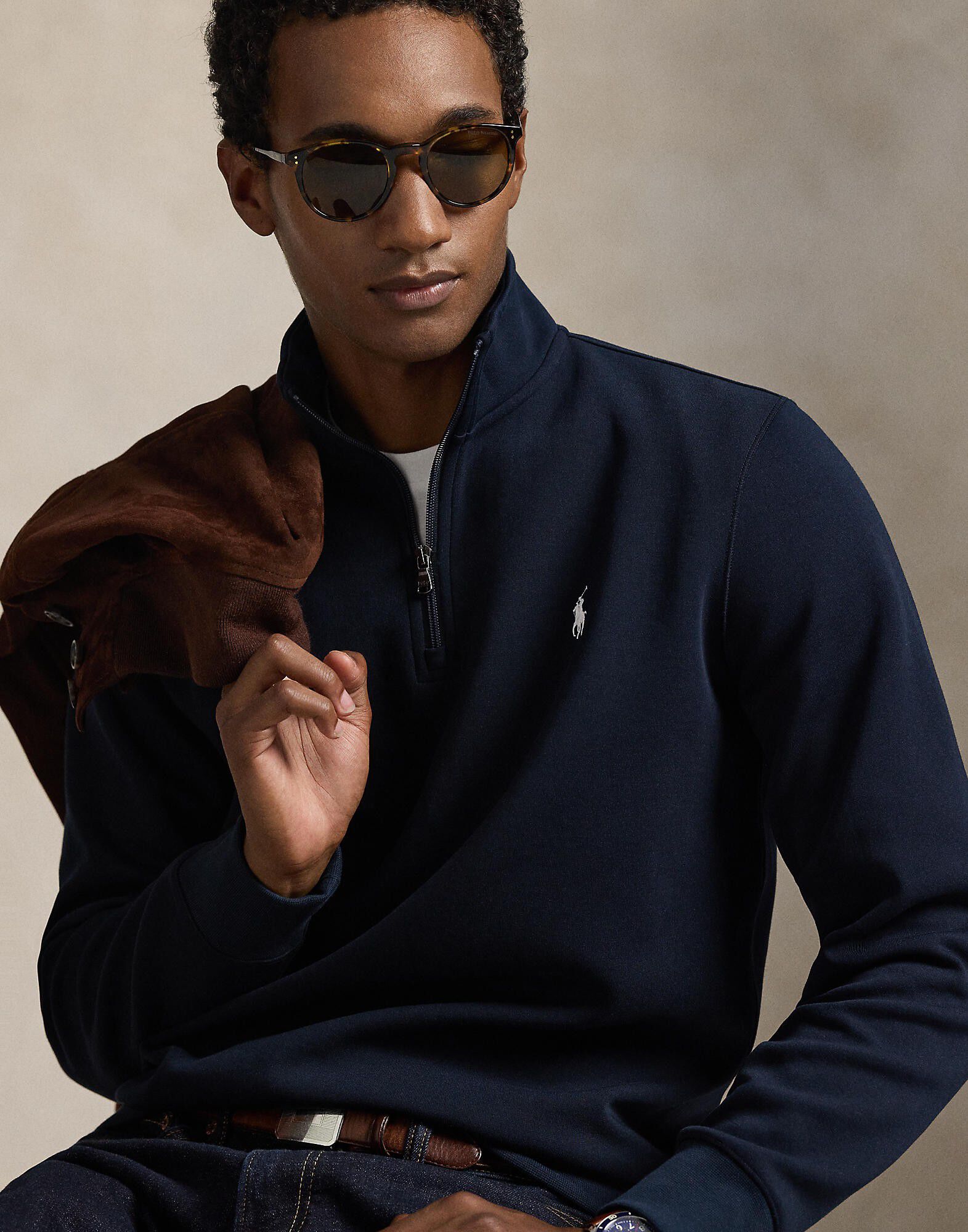 Double-Knit Quarter-Zip Pullover