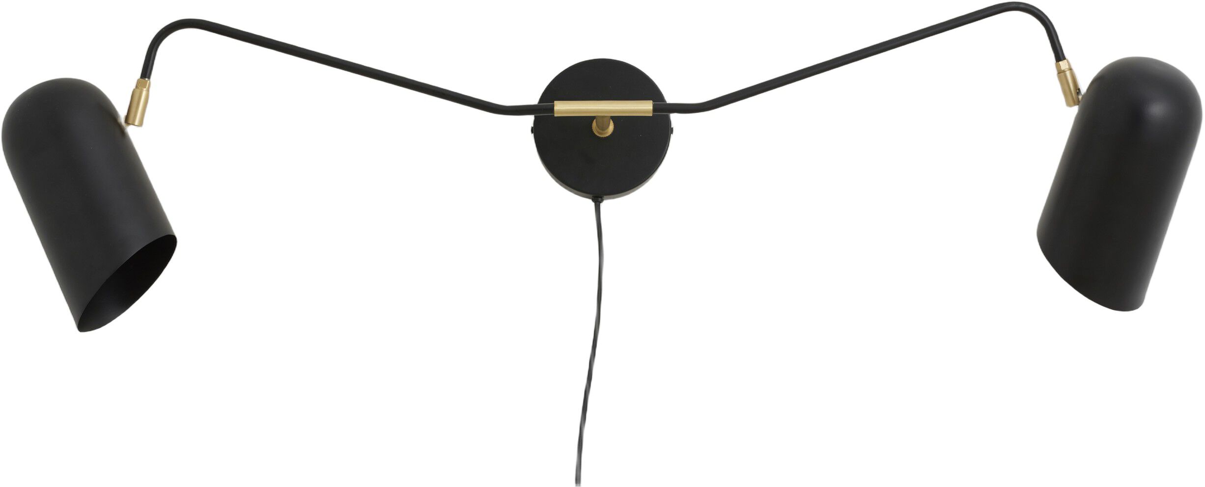 ERIS wall lamp, 2 arms - black