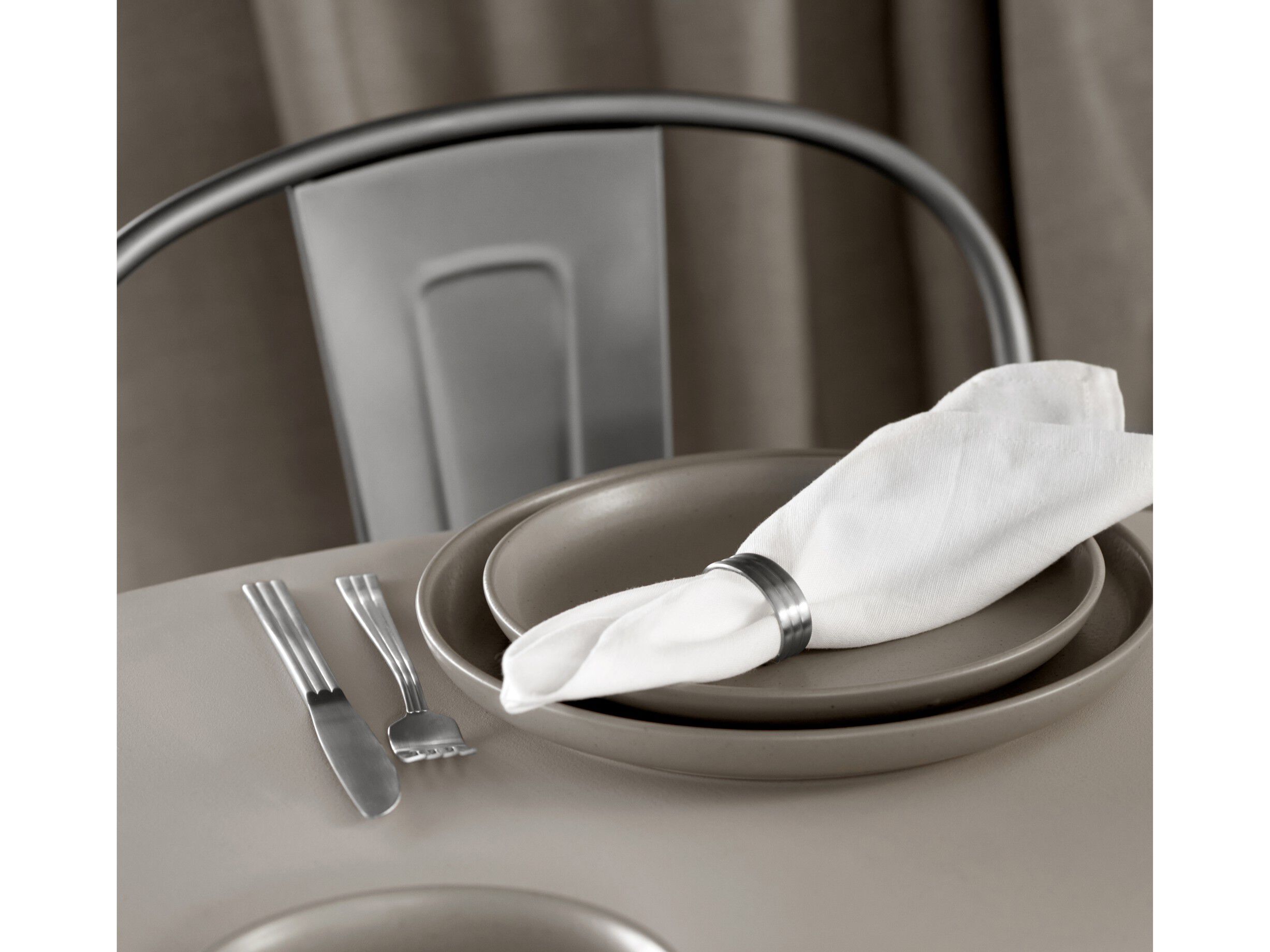 Servettring Thebe 4 st Matt st&aring;l Recycled