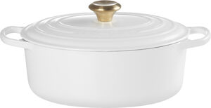 Rund støbejernsgryde 4,2L White
