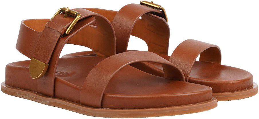 SALMAGI - ADJUSTABLE LEATHER SANDAL W/HEEL STRAP