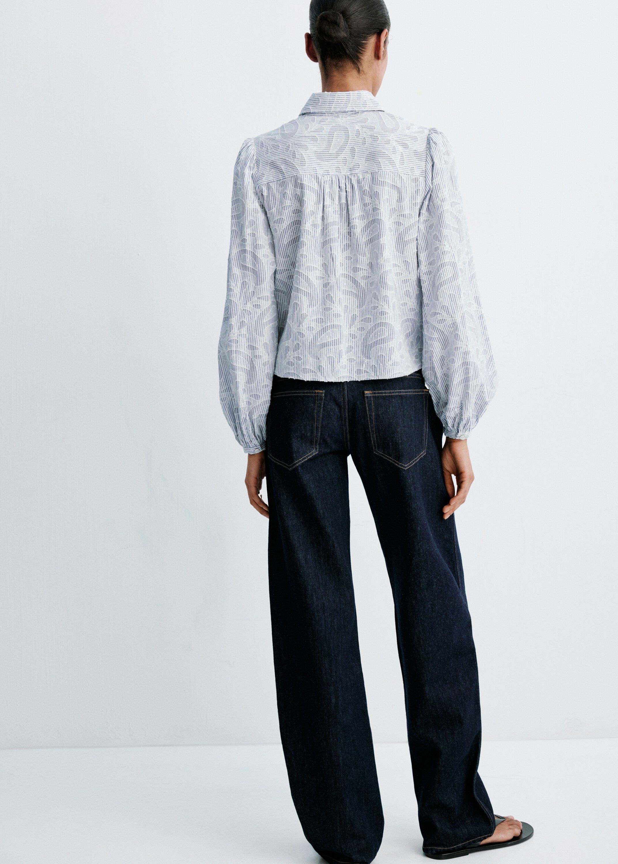 Striped shirt with embroidered deta
