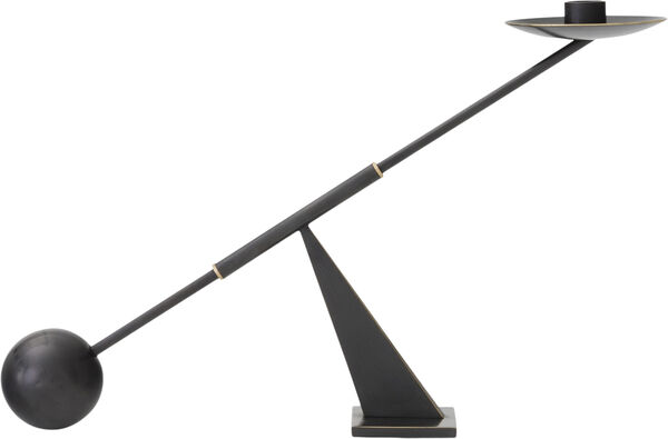 Interconnect Candle Holder, W42,5, Bronzed Brass