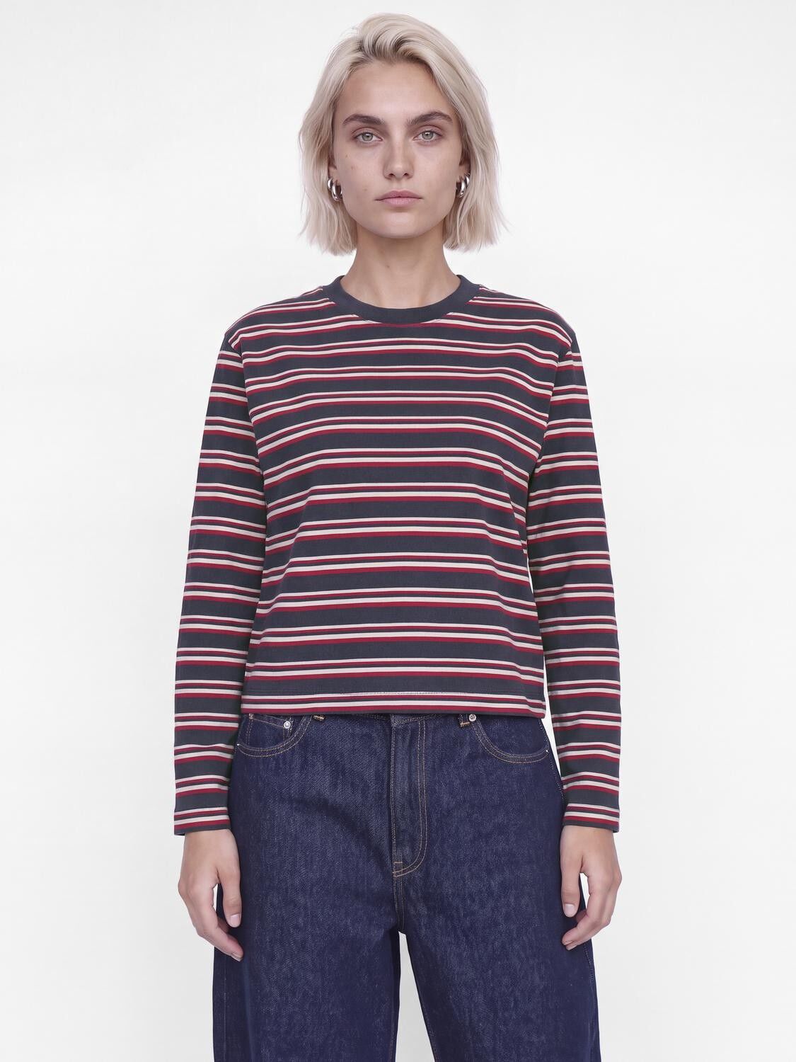 Jxsophia Boxy Ls Stripe Tee Jrs Sn