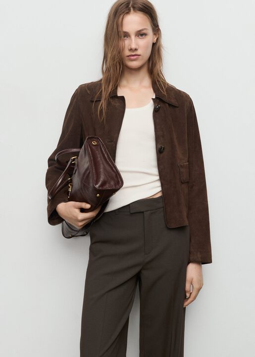 Mid-rise cropped straight-leg trous