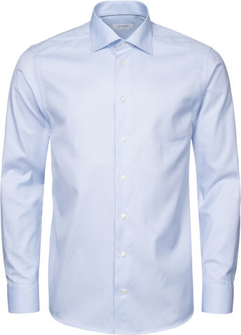 Contemporary Fit Mid Blue Pin-Dot Signature Twill Shirt