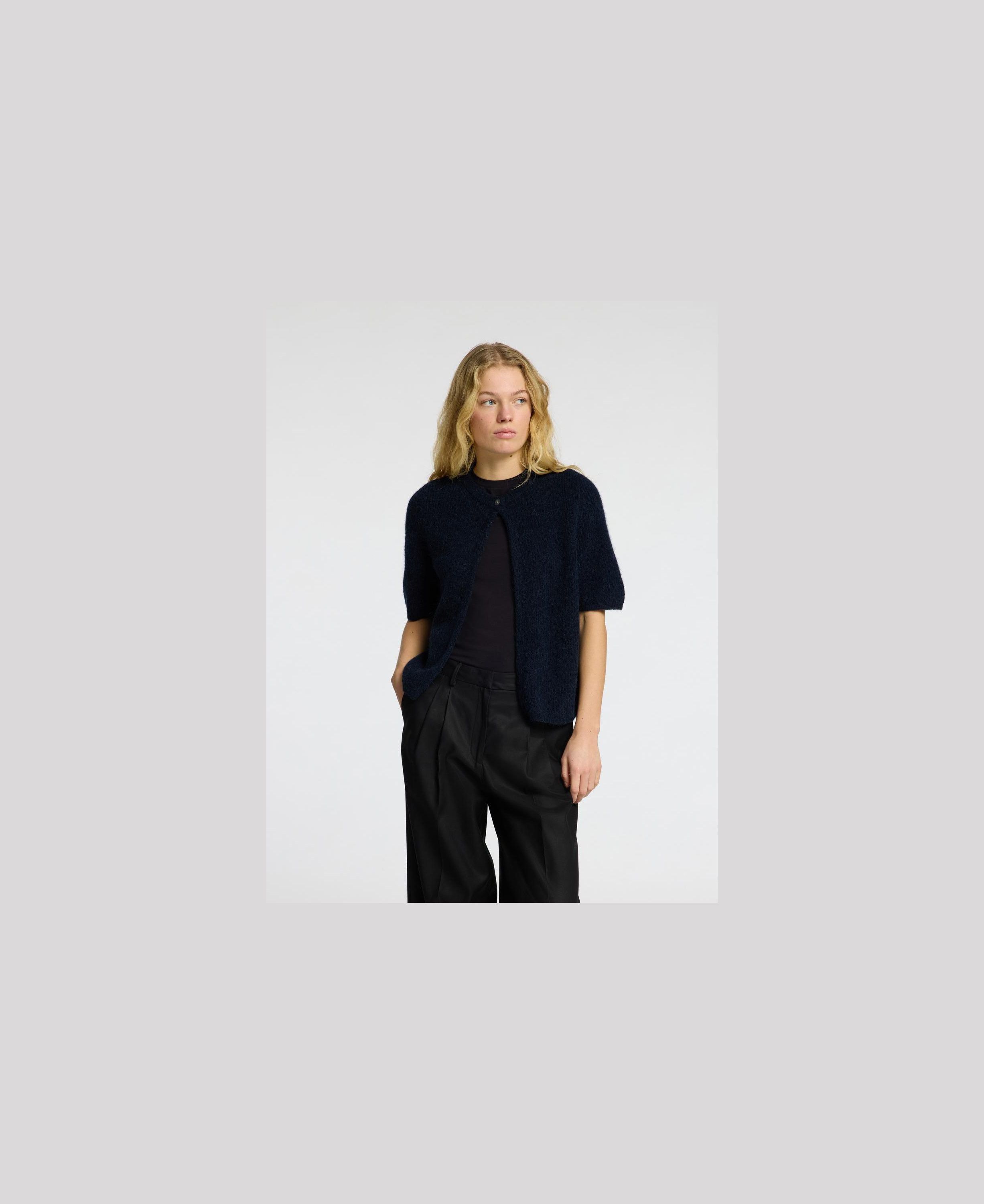 WOOL RIB KNIT CARDIGAN NO