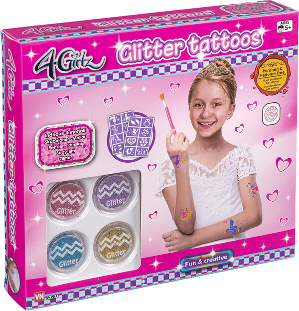 4-GIRLZ GLITTER TATOO SÆT