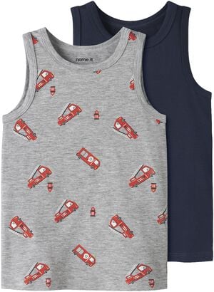 NMMTANK TOP 2P GREY FIRETRUCK NOOS