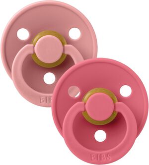 BIBS Colour 2 PACK Latex Size 2 Dusty Pink/Coral