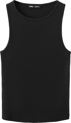 Ribbed cotton-blend top