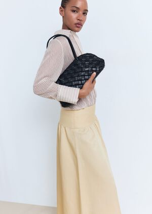 Midi-skirt with frayed ends