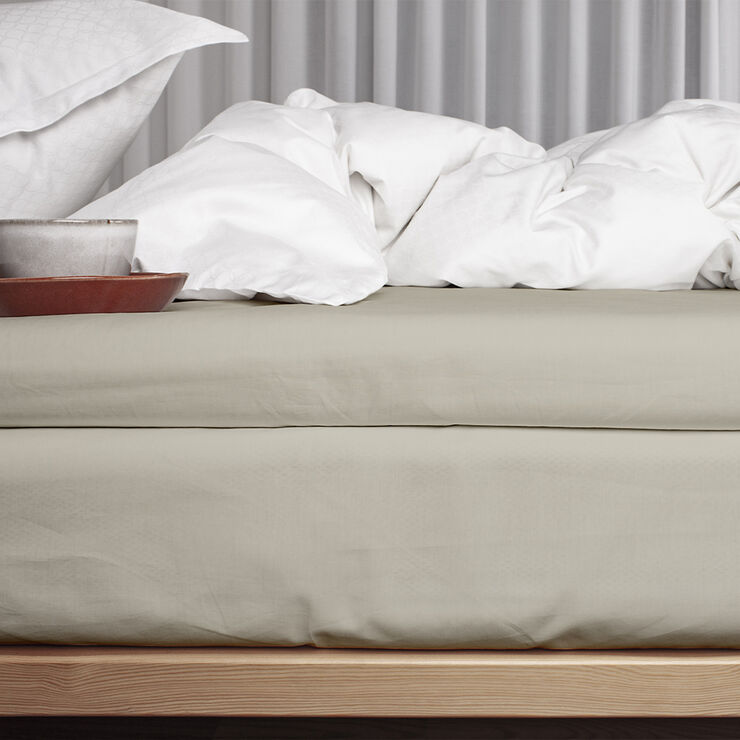 Økologisk kuvertlagen, percale - GOTS, sand