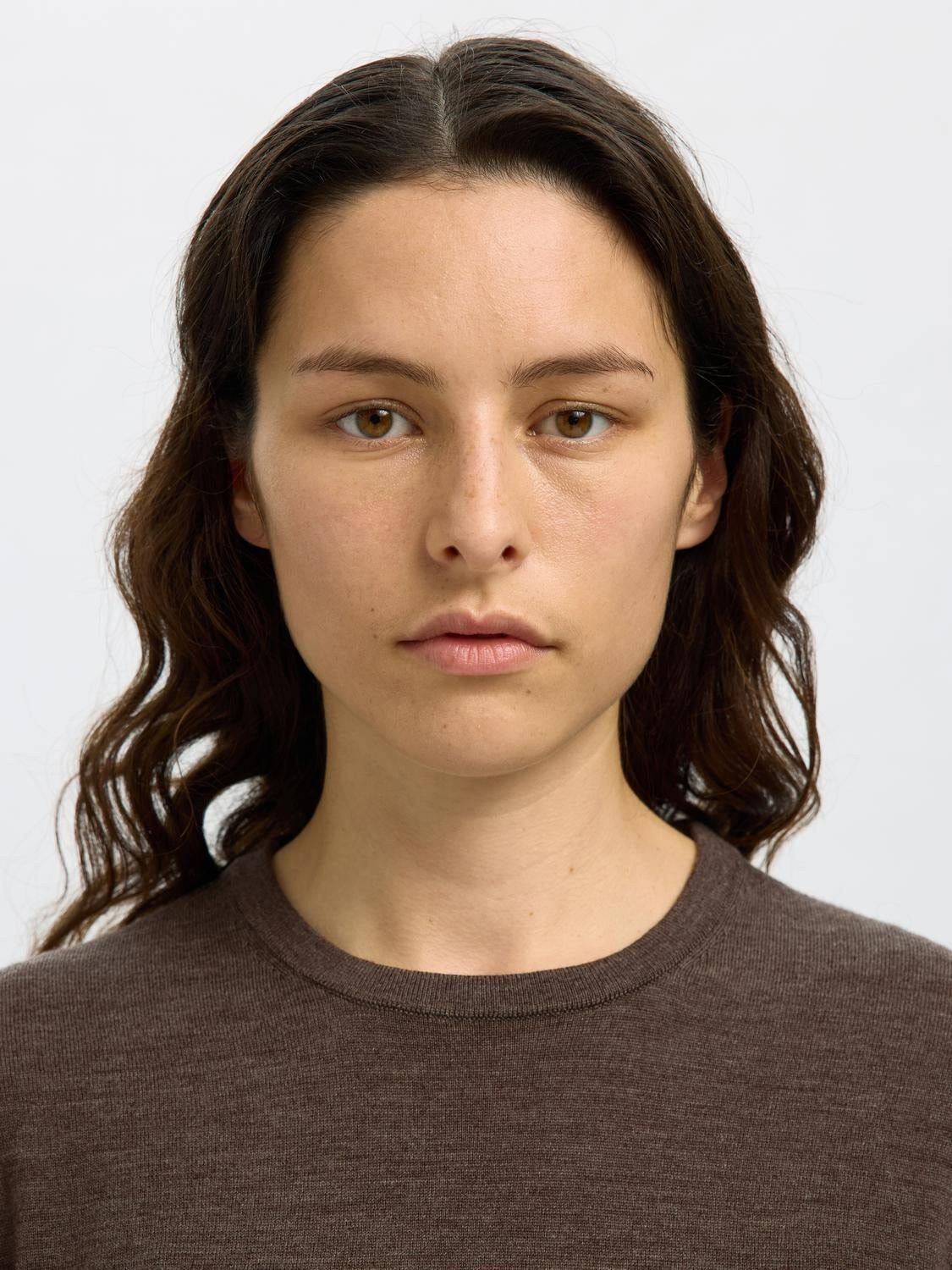 Slfthea Ls Knit Merino O-Neck Noos