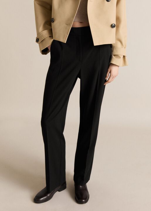 Straight mid-rise trousers