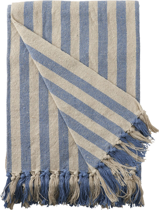 Plaid, Stribet-Lys Royal/Natur, 130x180 cm