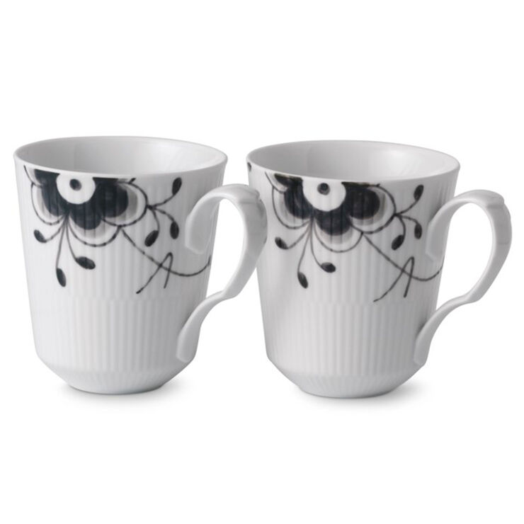 Black Fluted Mega mugg 37 cl 2-pack
