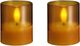 Moods & More - LED glass candle, Hurricane, Honey mustard, 2-pack, 47x