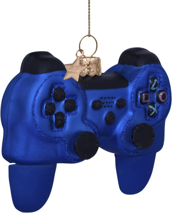 Ornament glass blue matt controller H9cm