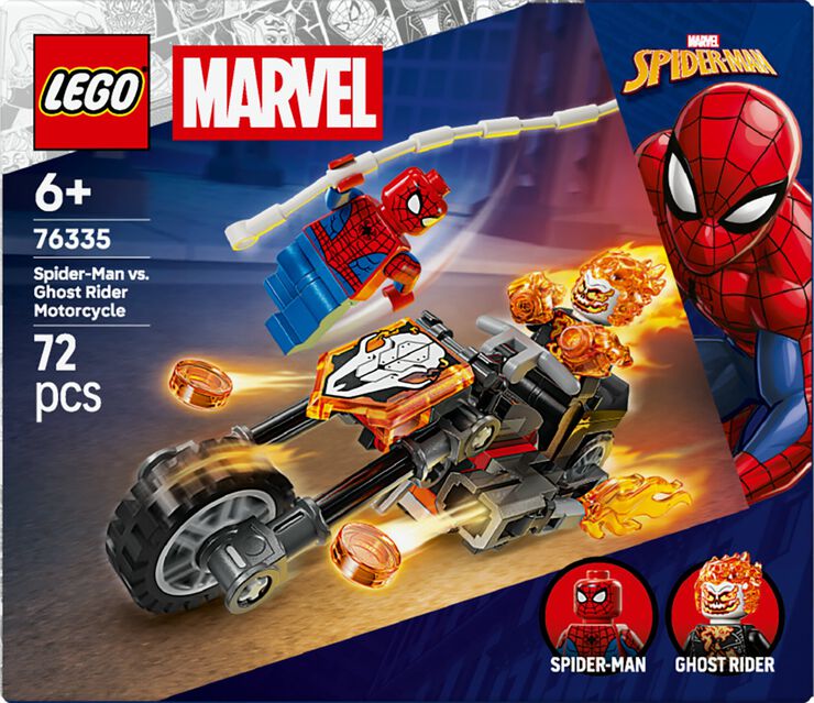 Spider-Man mod Ghost Rider på motorcykel 76335
