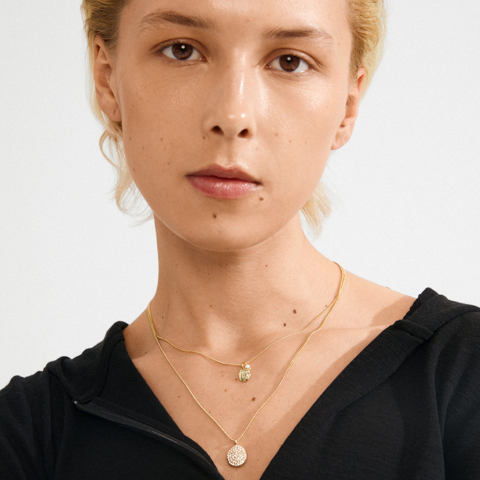 SHIFT halsk&aelig;de 2-i-&eacute;t s&aelig;t, guldbelagt