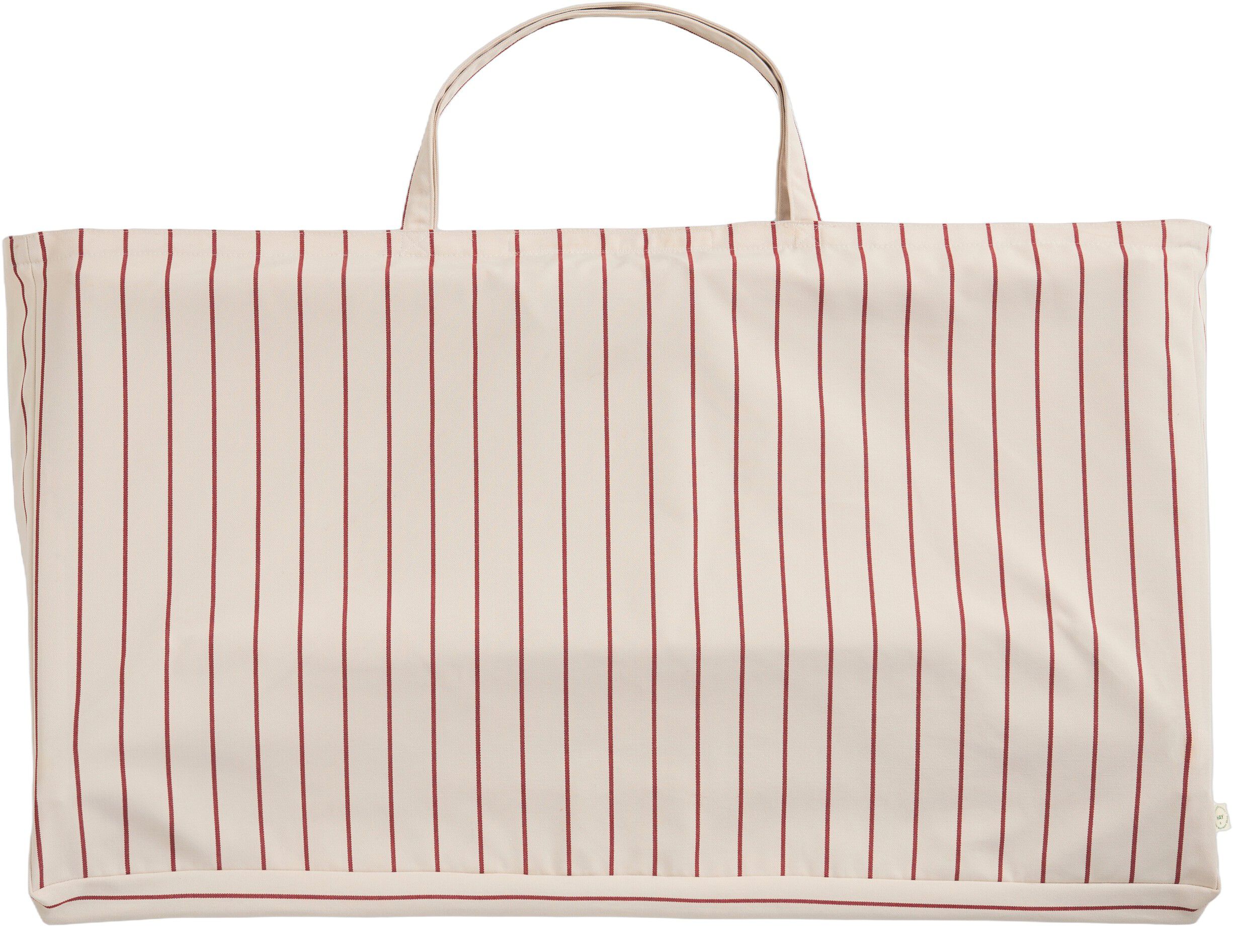 Outdoor Market Folding Sofa - Beige with red stripe -