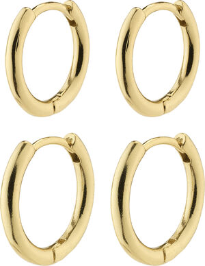 LEAF 2-in-1 set huggie hoops gold-plated