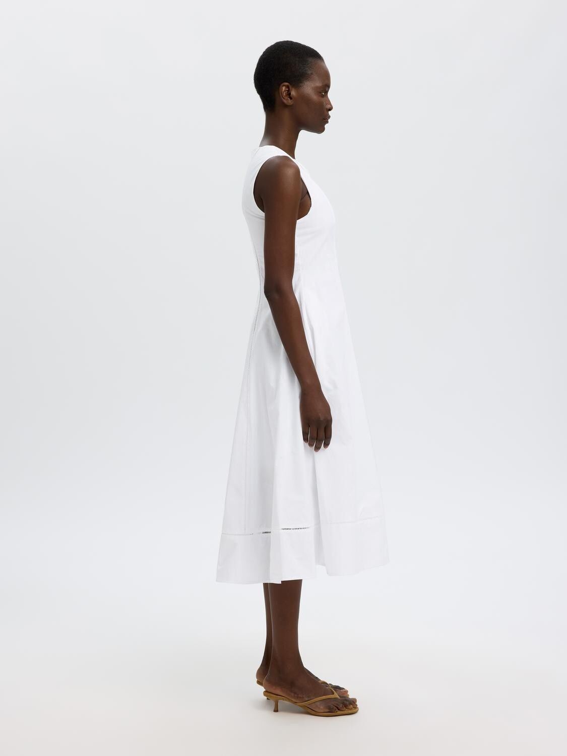 Slfdelia Reg Sl Midi Ladder Stitch Dress