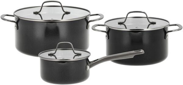 Grytset m lock Blavet 6 delar Aluminium/keramisk beläggning
